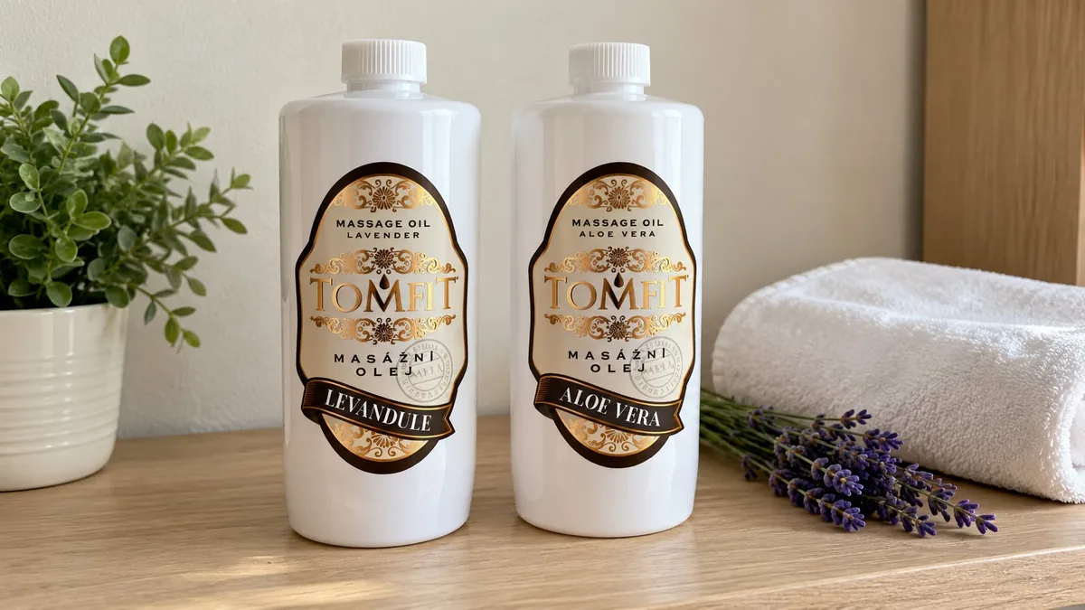 Masážní oleje TOMFIT Levandule a Aloe Vera